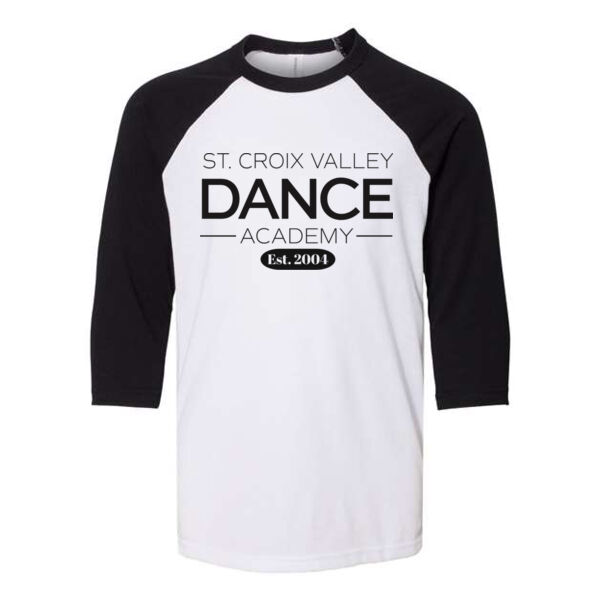 Bella & Canvas Youth Three Quarter Sleeve Baseball Tee - Printed Logo Thumbnail